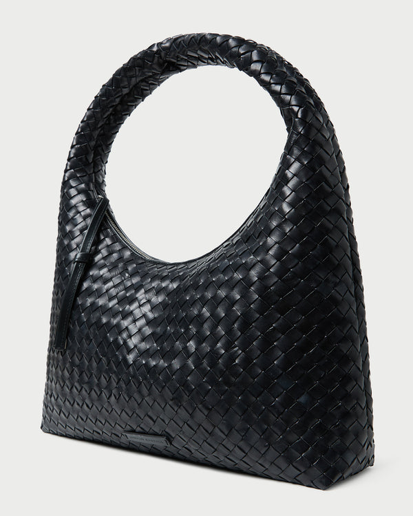 Loeffler Randall Willow Black Woven Hobo Bag