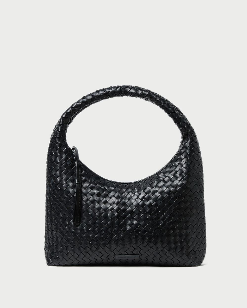 loeffler randall Willow Black Woven Hobo Bag