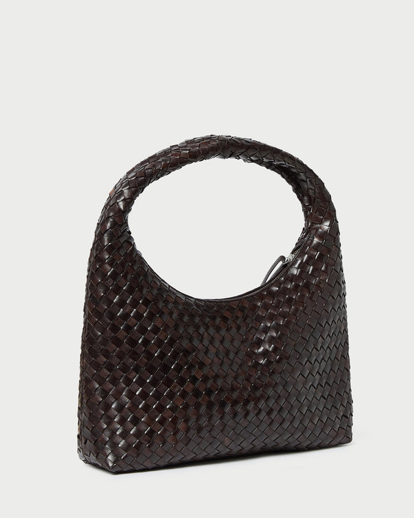Loeffler Randall Willow Chocolate Woven Hobo Bag