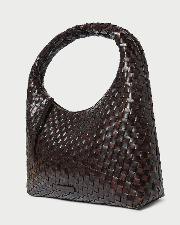 Loeffler Randall Willow Chocolate Woven Hobo Bag