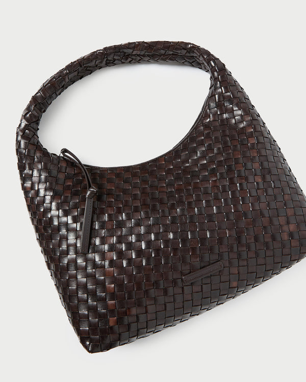 Loeffler Randall Willow Chocolate Woven Hobo Bag