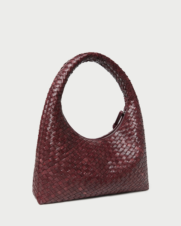 Loeffler Randall Willow Maroon Woven Hobo Bag