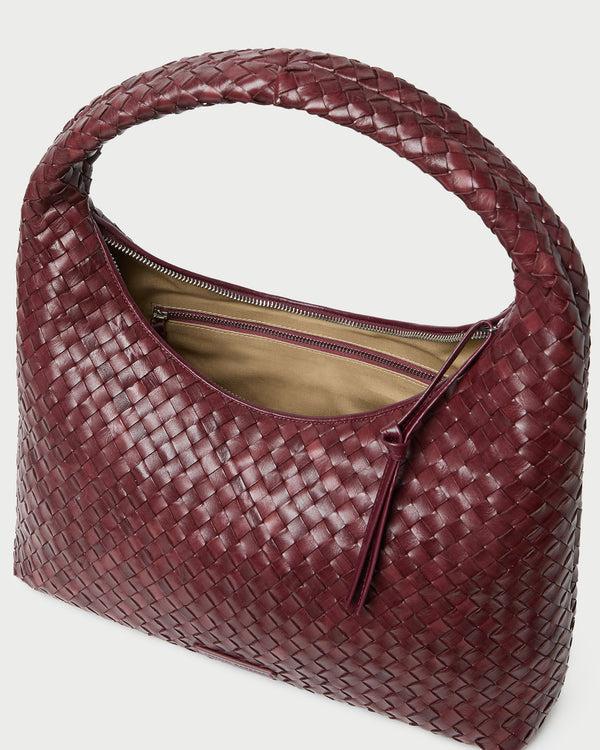 Loeffler Randall Willow Maroon Woven Hobo Bag