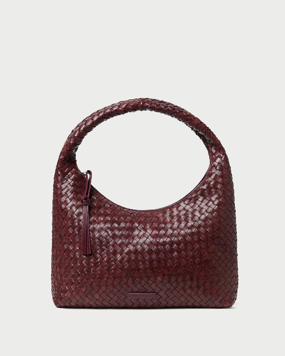 loeffler randall Willow Maroon Woven Hobo Bag