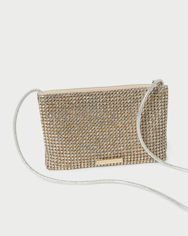 Loeffler Randall Yasmine Gold Diamanté Crossbody