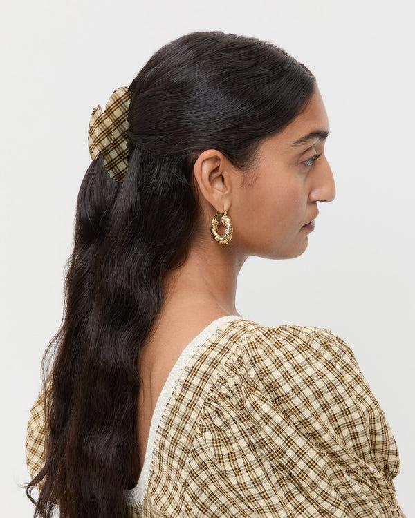 Loeffler Randall Yuri Butter Plaid Hair Clip Set