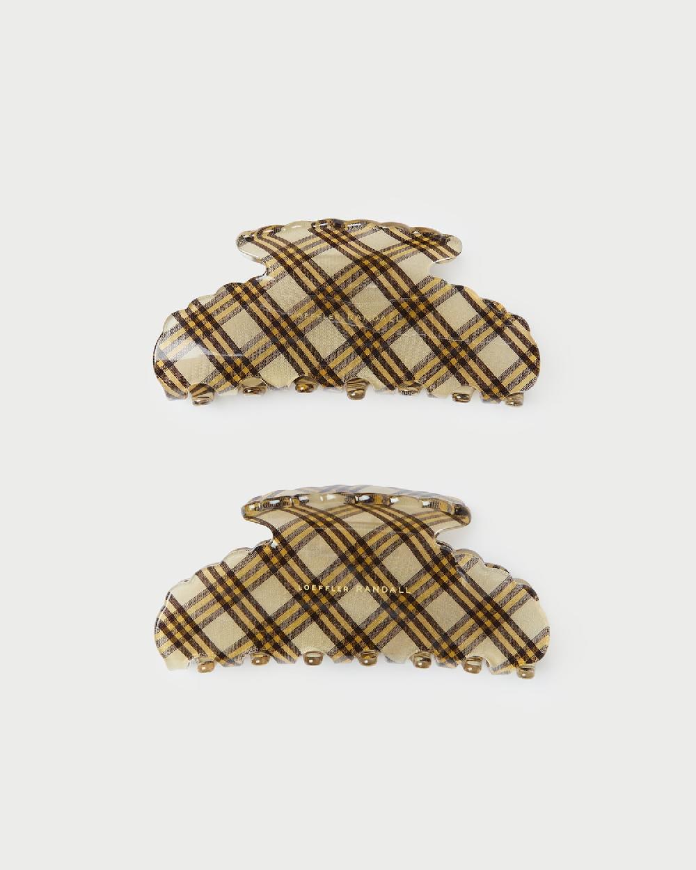 loeffler randall Yuri Butter Plaid Hair Clip Set