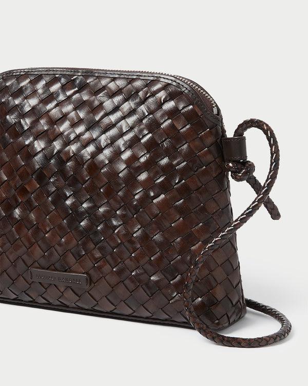 Loeffler Randall Mallory Chocolate Woven Leather Crossbody