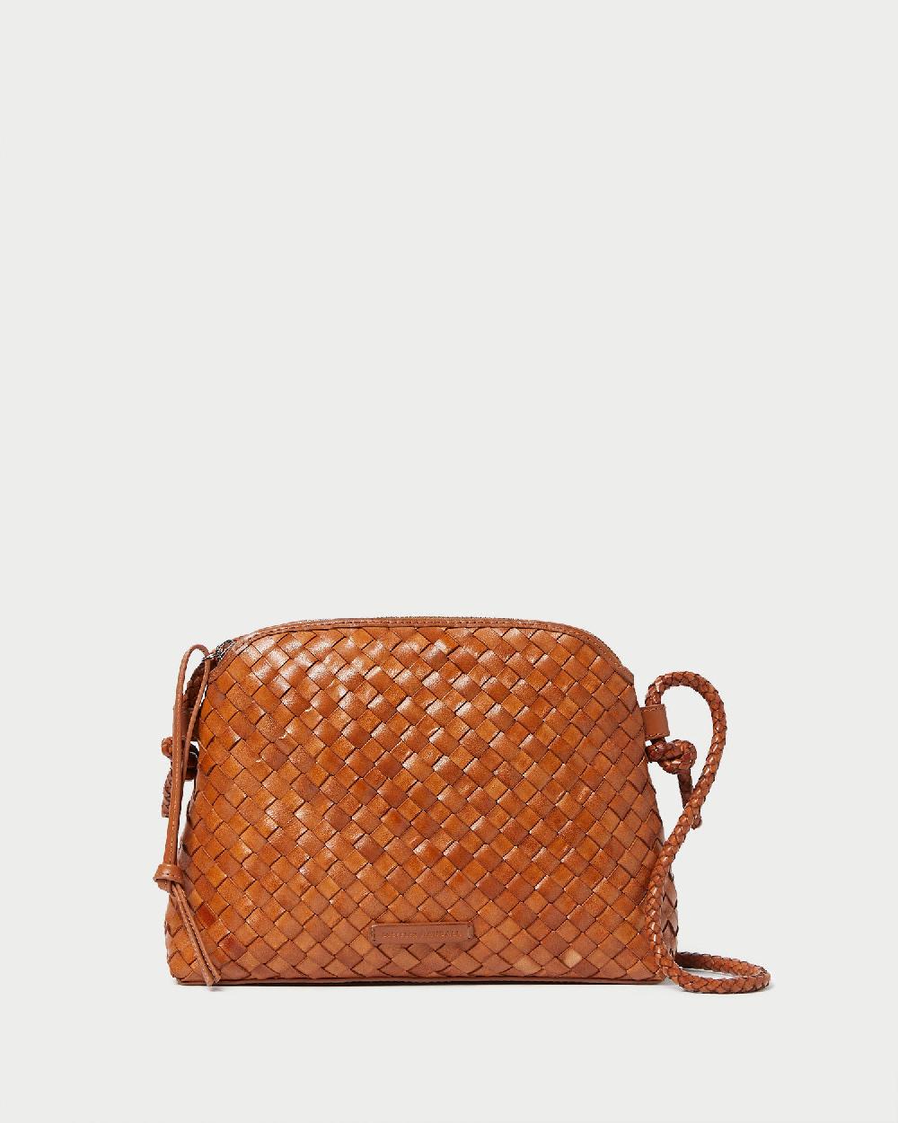 loeffler randall Mallory Timber Woven Leather Crossbody