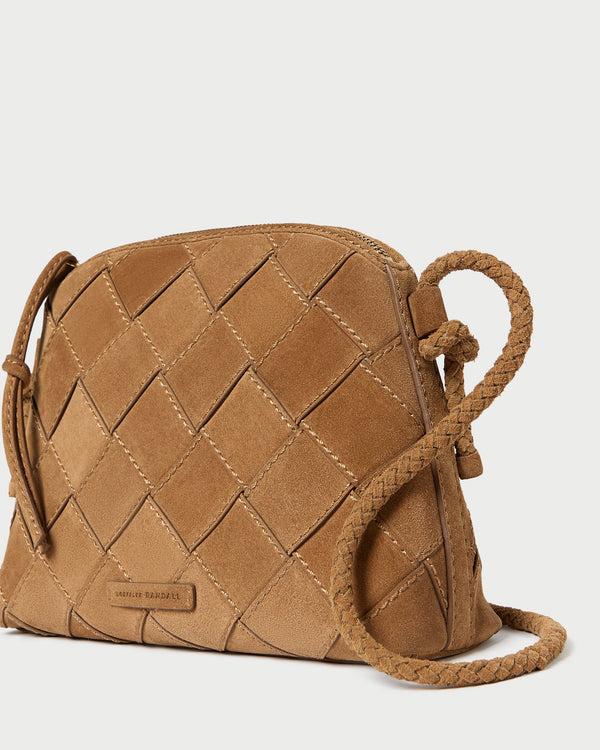 Loeffler Randall Mallory Toffee Woven Suede Crossbody