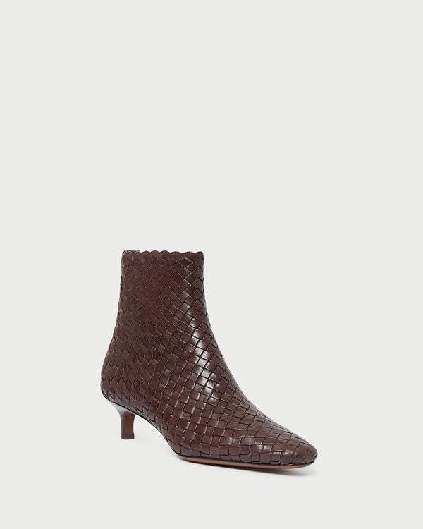 Loeffler Randall Marcella Espresso Woven Ankle Boot