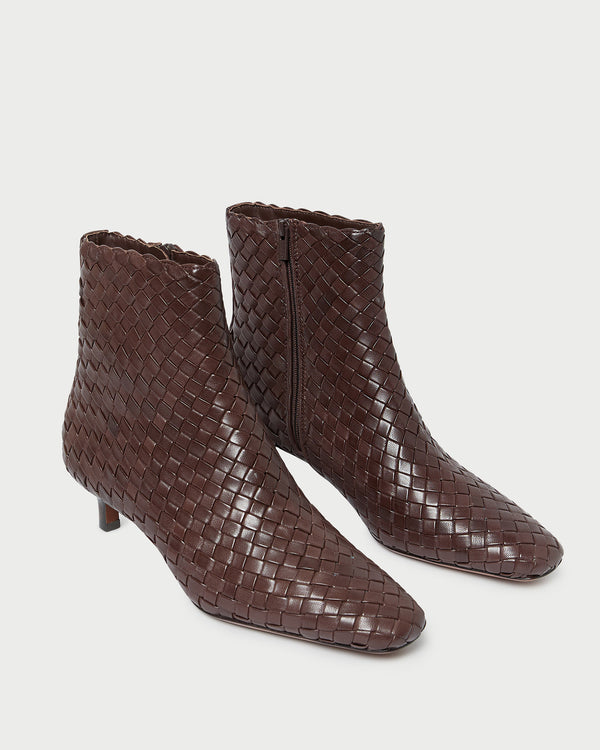 Loeffler Randall Marcella Espresso Woven Ankle Boot