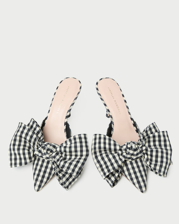 Loeffler Randall Margot Black/White Gingham Bow Mule