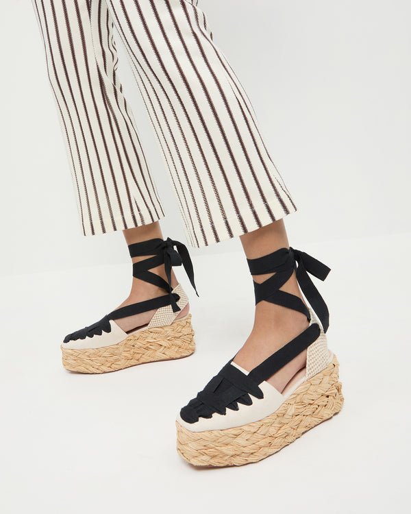 Loeffler Randall Mason Natural/Black Platform Espadrille