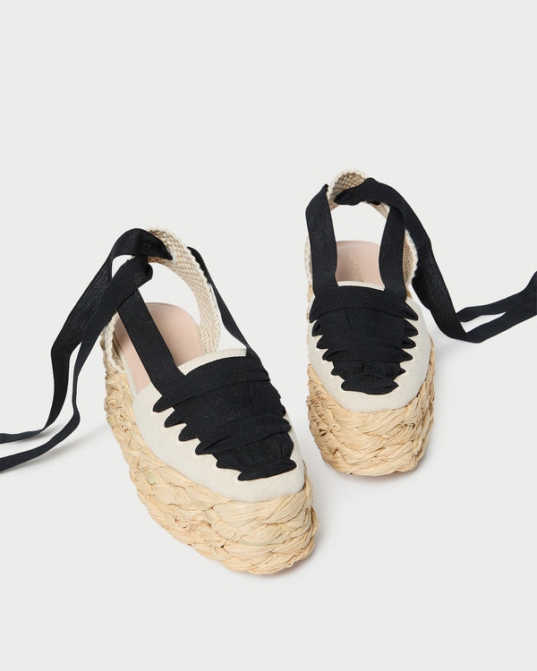 Loeffler Randall Mason Natural/Black Platform Espadrille