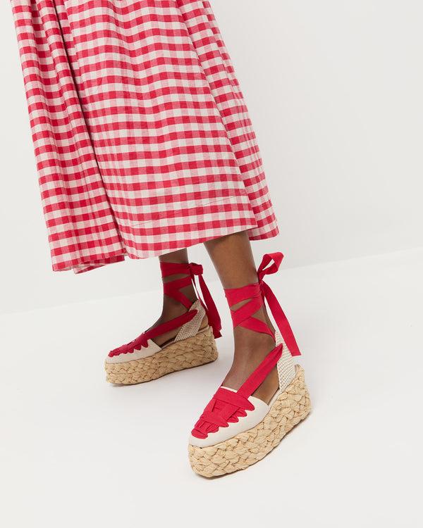 Loeffler Randall Mason Natural/Red Platform Espadrille