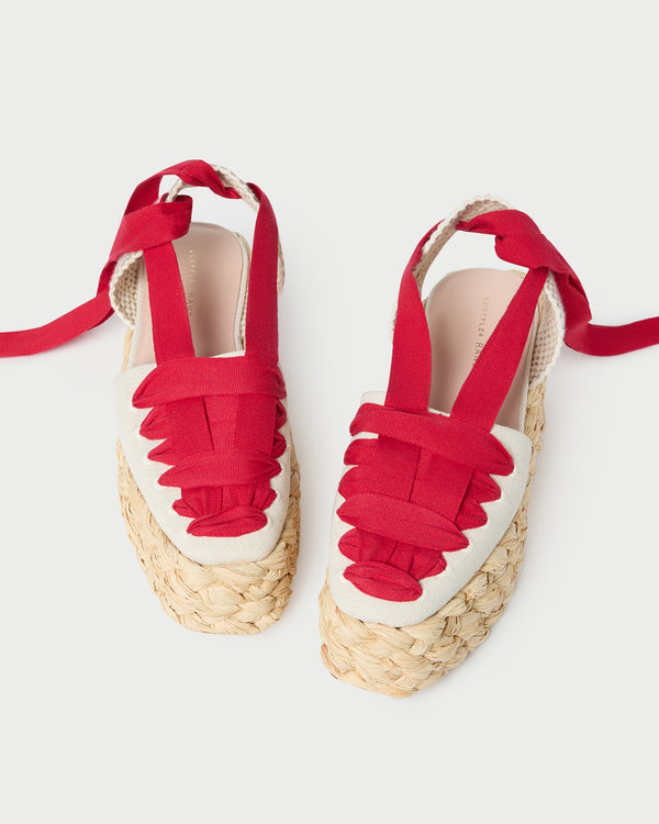 Loeffler Randall Mason Natural/Red Platform Espadrille