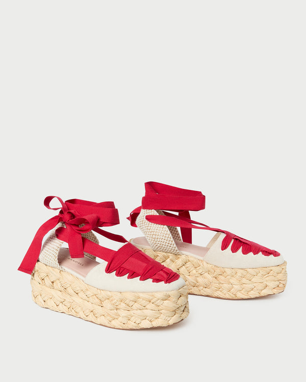 Loeffler Randall Mason Natural/Red Platform Espadrille
