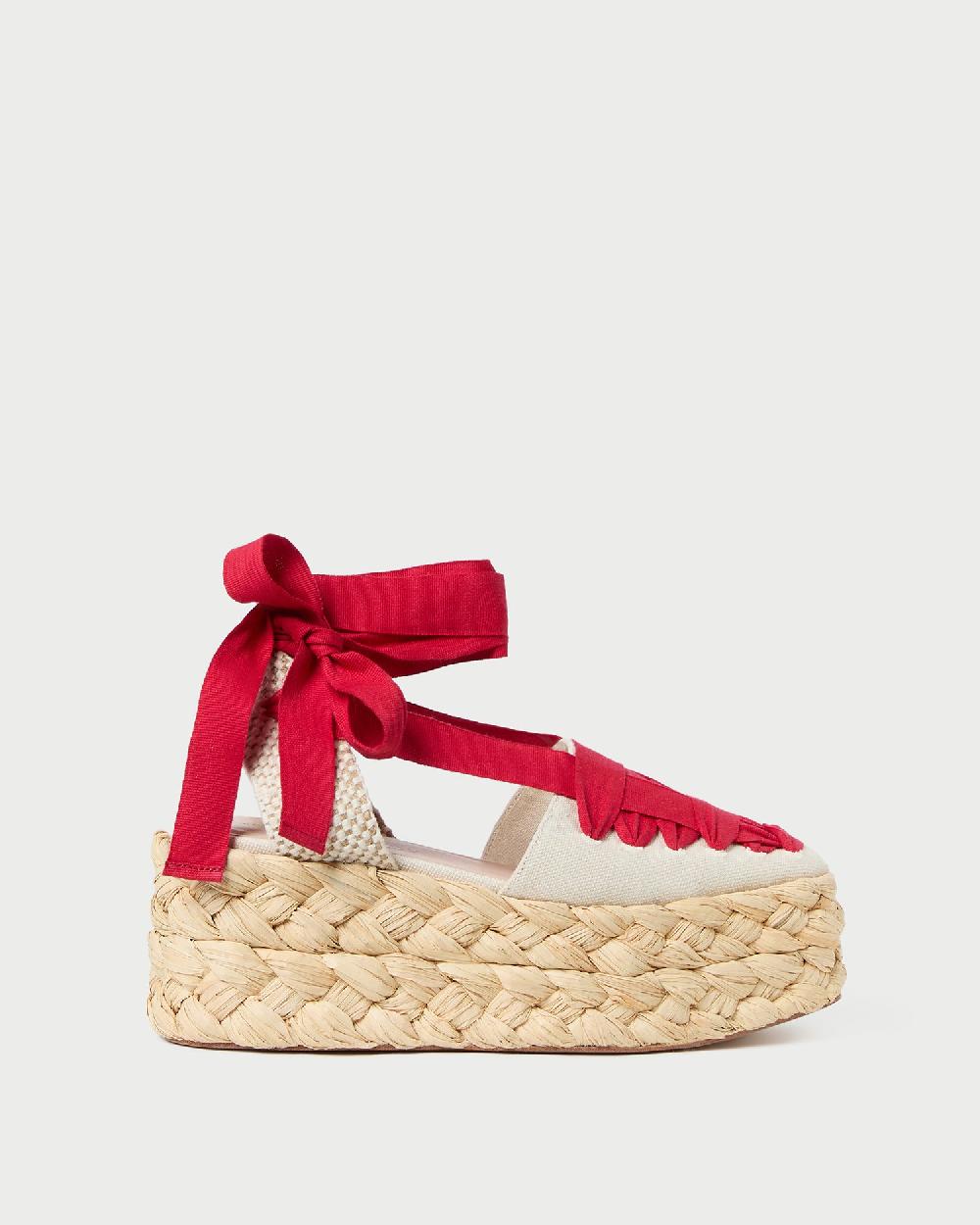loeffler randall Mason Natural/Red Platform Espadrille
