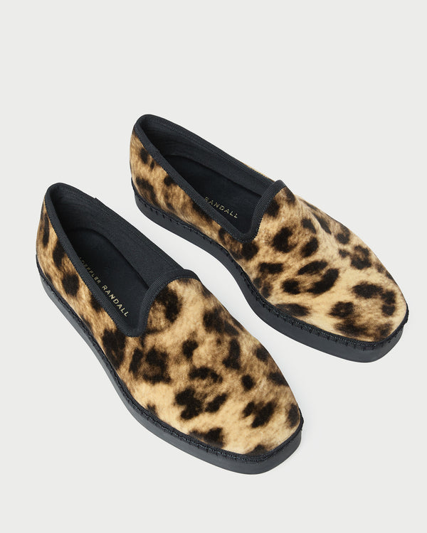 Loeffler Randall Mattie Leopard Velvet Slip−On Sneaker