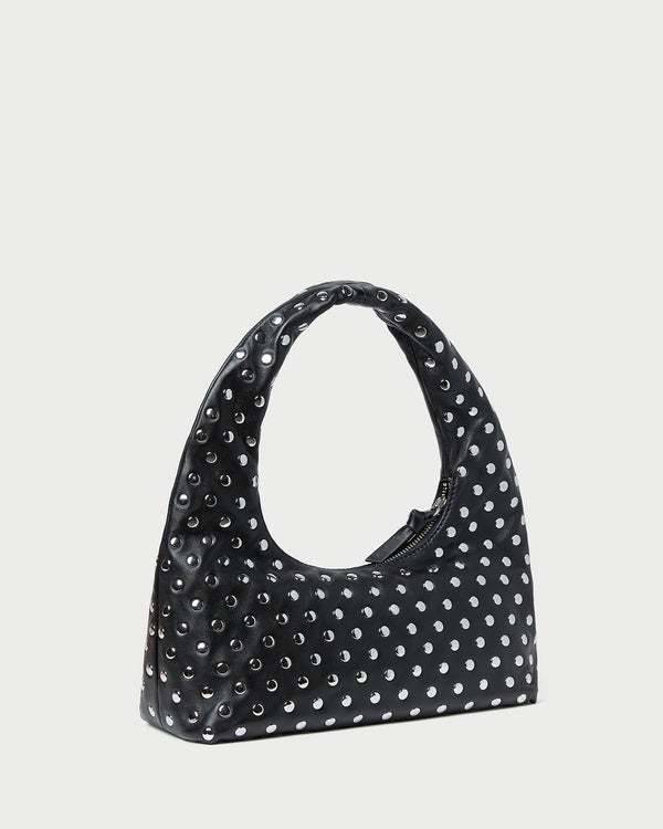 Loeffler Randall Mercer Black/Silver Leather Shoulder Bag