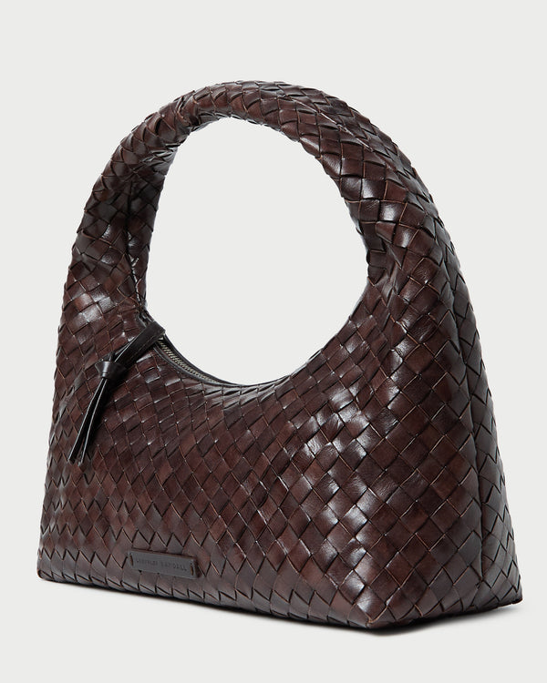 Loeffler Randall Mercer Chocolate Woven Shoulder Bag
