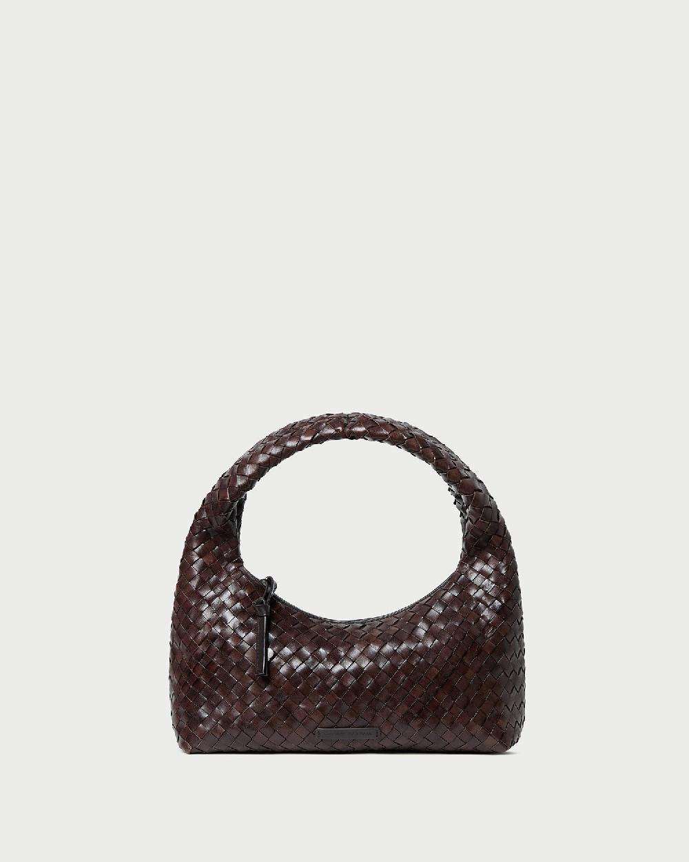 loeffler randall Mercer Chocolate Woven Shoulder Bag