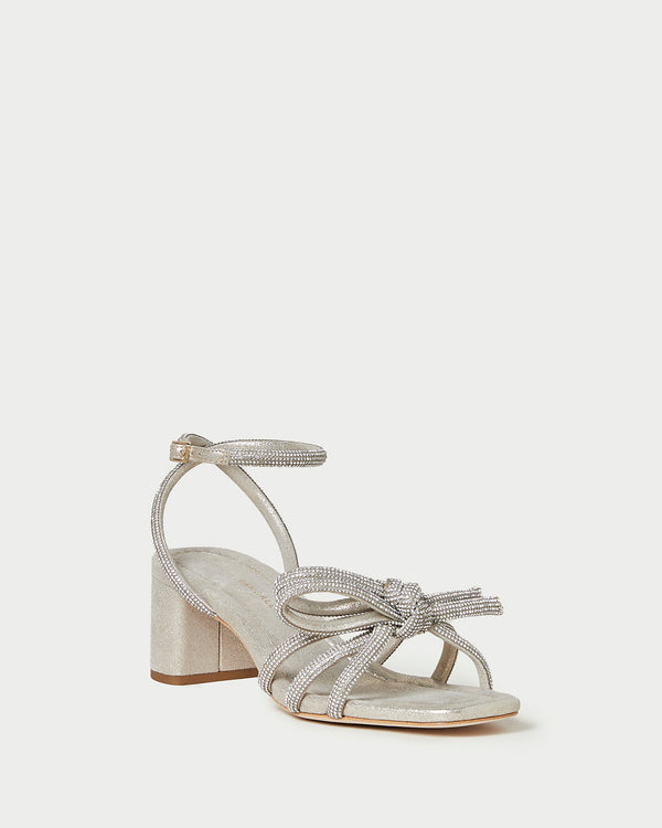 Loeffler Randall Mikel Cappuccino Bow Mid−Heel Sandal