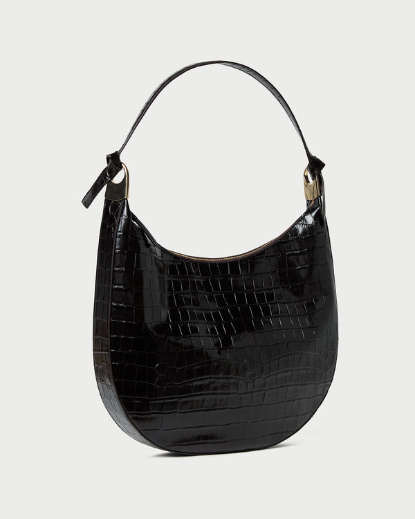 Loeffler Randall Morgan Crocodile Leather Shoulder Bag