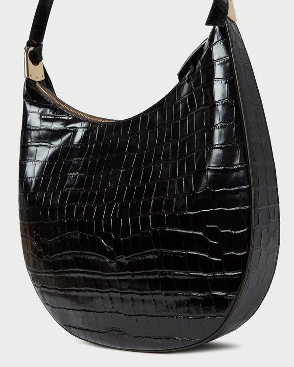 Loeffler Randall Morgan Crocodile Leather Shoulder Bag