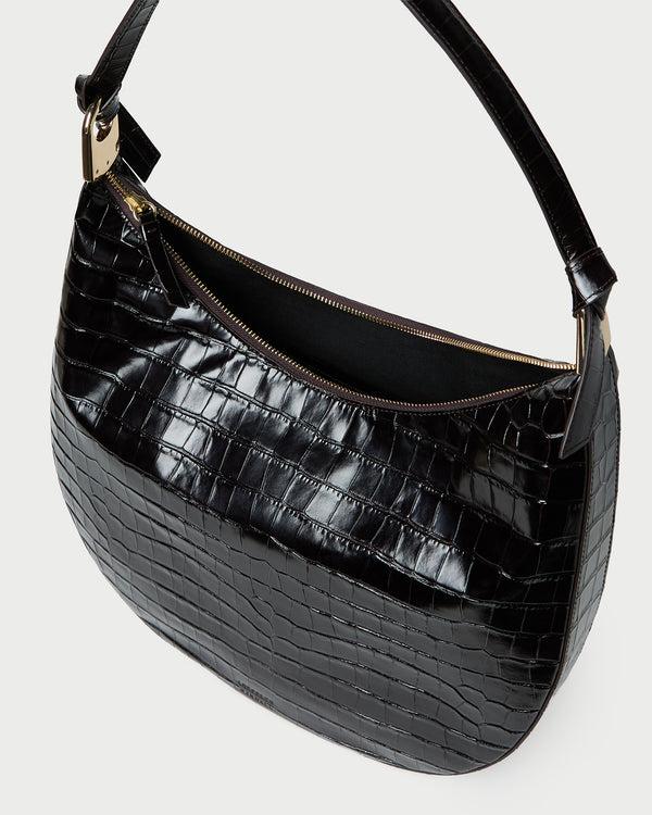 Loeffler Randall Morgan Crocodile Leather Shoulder Bag