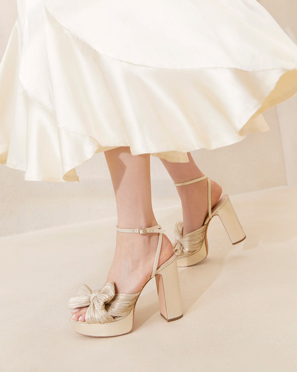 Loeffler Randall Natalia Platinum Platform Bow Heel