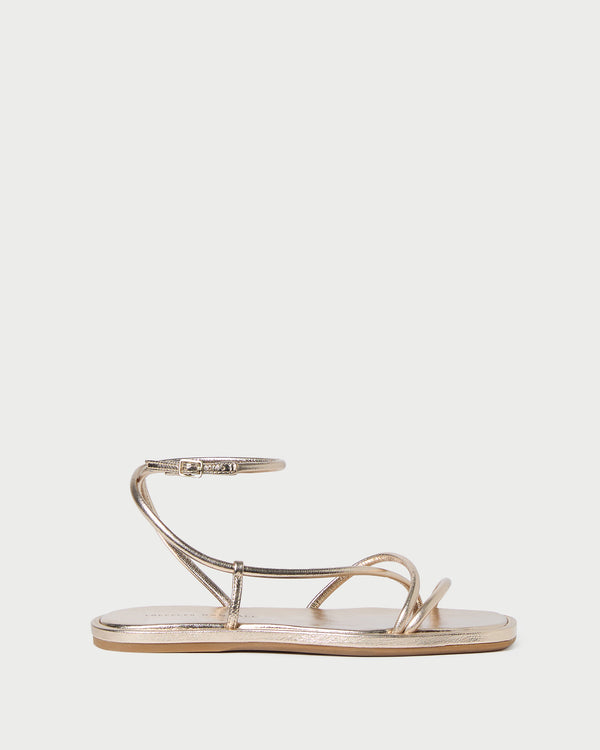 Loeffler Randall Noor Champagne Leather Flat Sandal