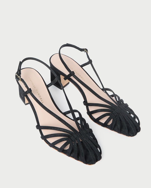 Loeffler Randall Priscilla Black Moiré Heeled Sandal