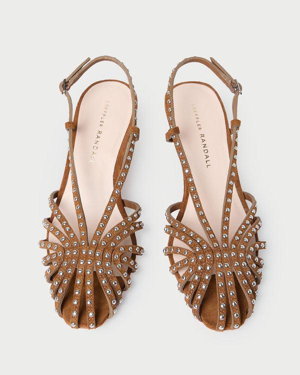 Loeffler Randall Priscilla Cacao/Silver Suede Heeled Sandal