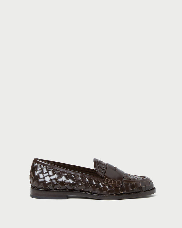 Loeffler Randall Rachel Espresso Woven Leather Loafer