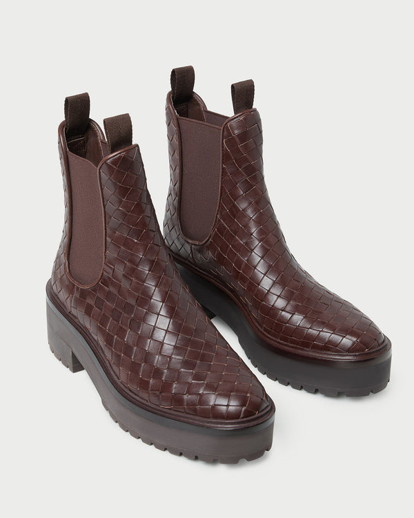Loeffler Randall Reggie Espresso Woven Chelsea Boot