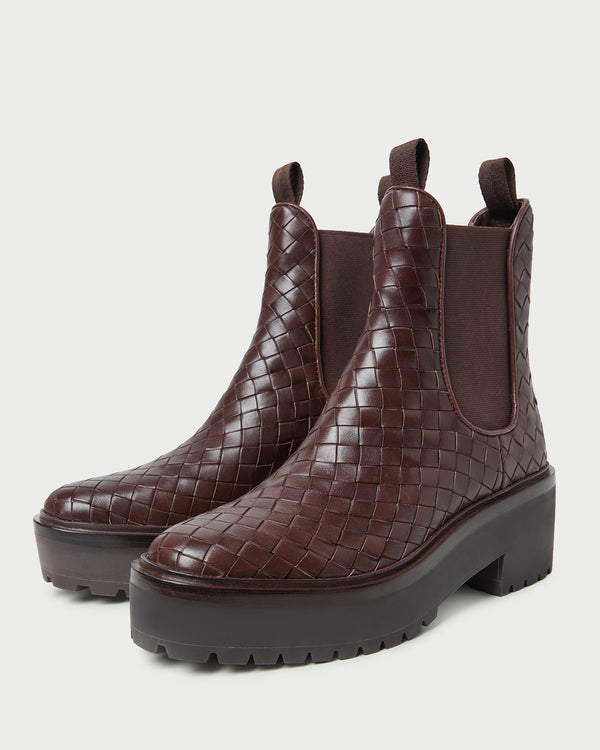 Loeffler Randall Reggie Espresso Woven Chelsea Boot