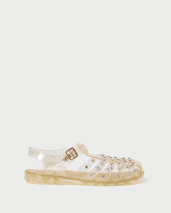 Loeffler Randall Rhys Champagne Glitter Jelly Sandal