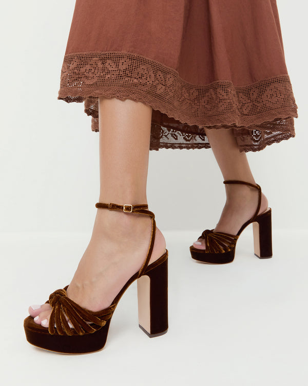 Loeffler Randall Rivka Brown Velvet Platform Sandal