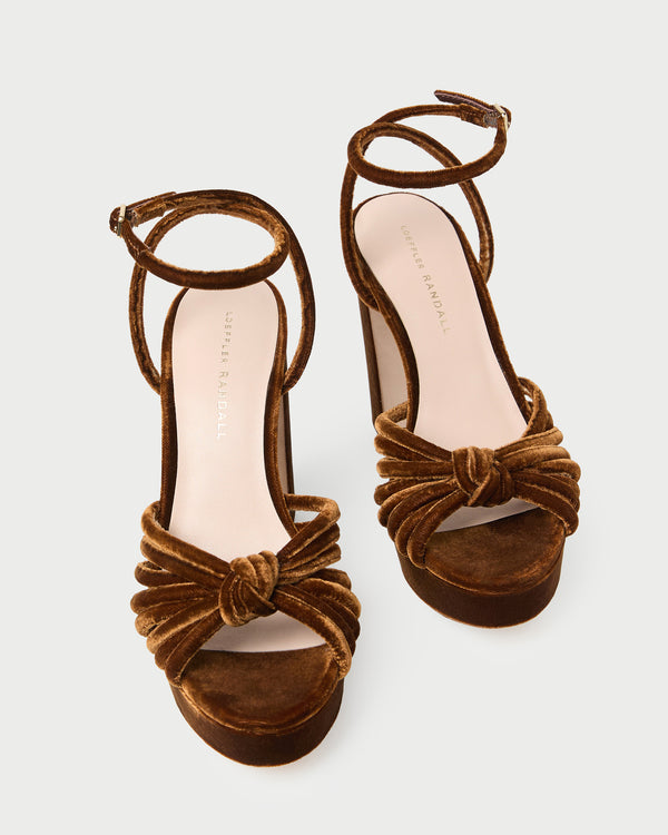Loeffler Randall Rivka Brown Velvet Platform Sandal
