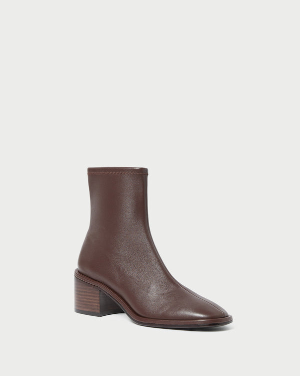 Loeffler Randall Roxy Espresso Leather Ankle Bootie