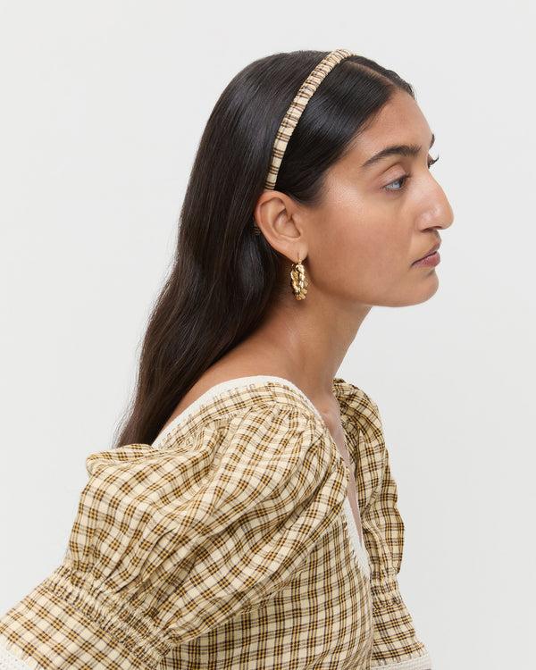 Loeffler Randall Sabine Denim/Butter Plaid Headband Set