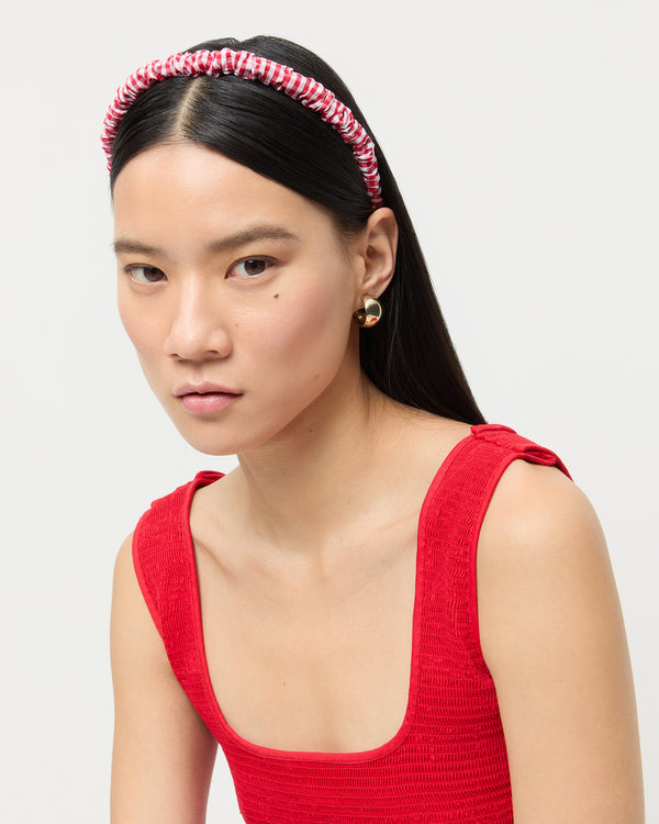 Loeffler Randall Sabine Red Gingham/Red Headband Set