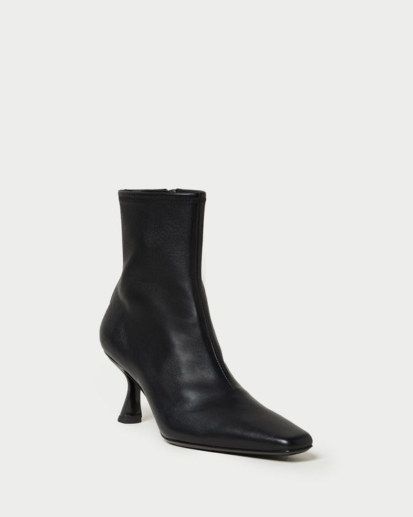 Loeffler Randall Thandy Black Leather Curved Heel Bootie