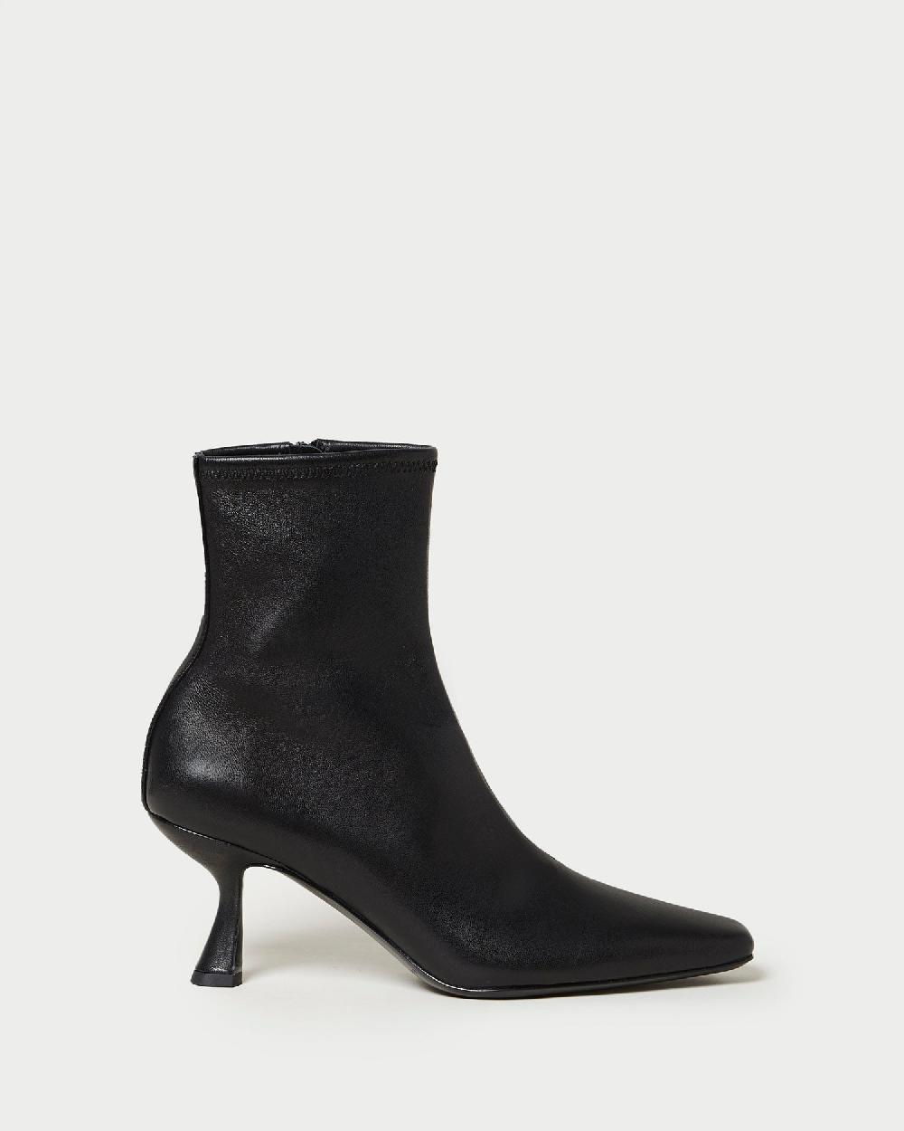 loeffler randall Thandy Black Leather Curved Heel Bootie