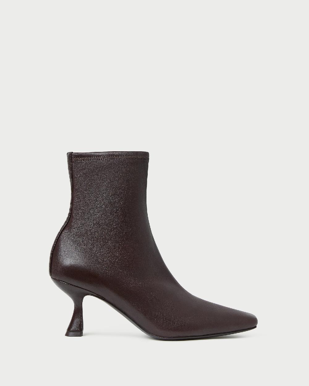 loeffler randall Thandy Brown Leather Curved Heel Bootie