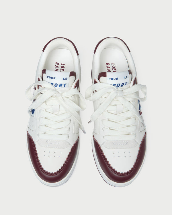 Loeffler Randall Topspin Cream/Maroon Court Sneaker