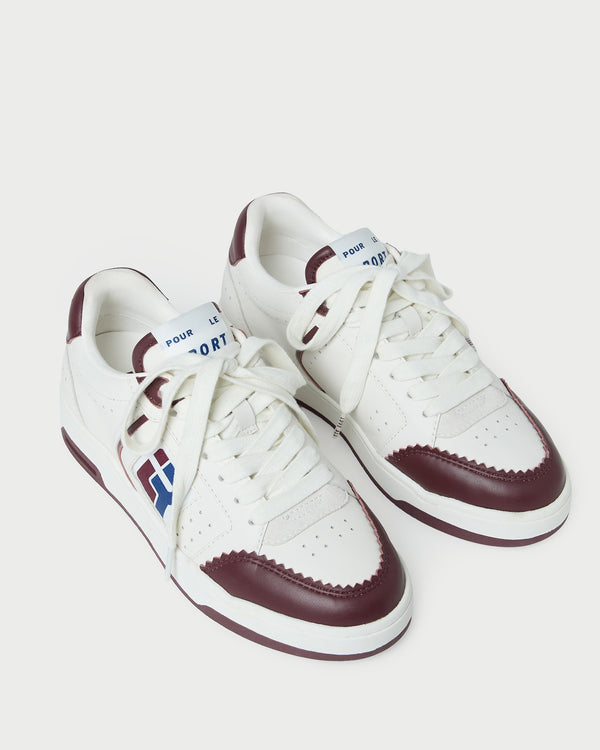 Loeffler Randall Topspin Cream/Maroon Court Sneaker
