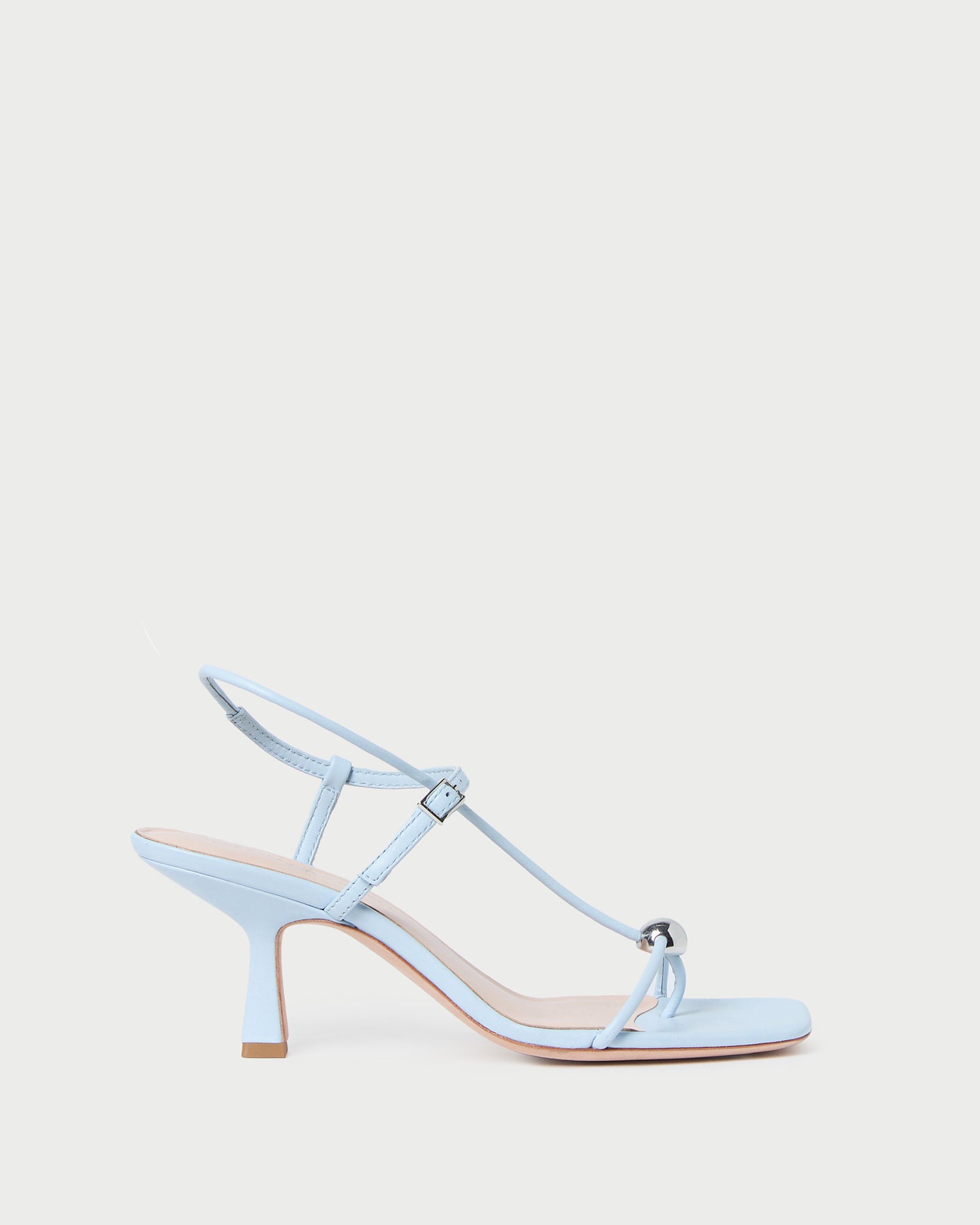 loeffler randall Triana Blue Leather Mid−Heel Sandal